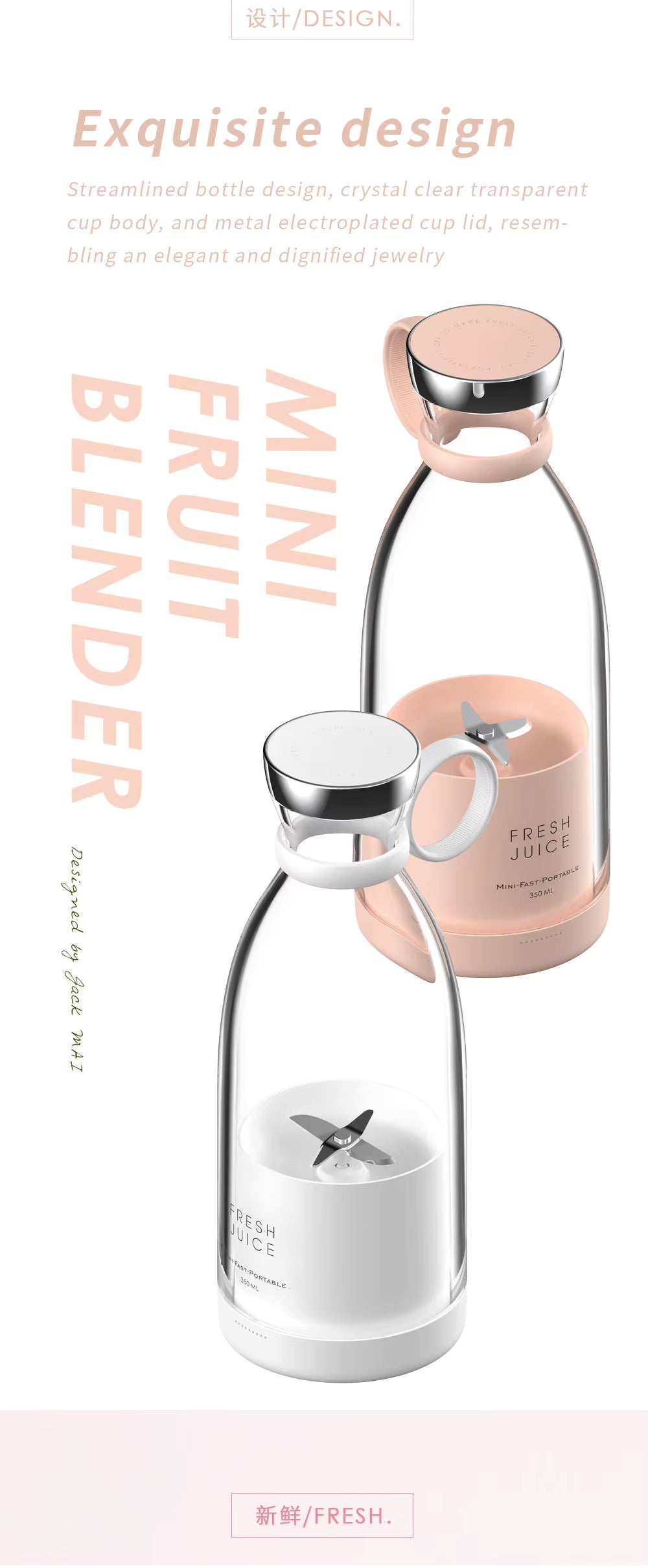 Wireless Rechargeable Mini Portable Blender
