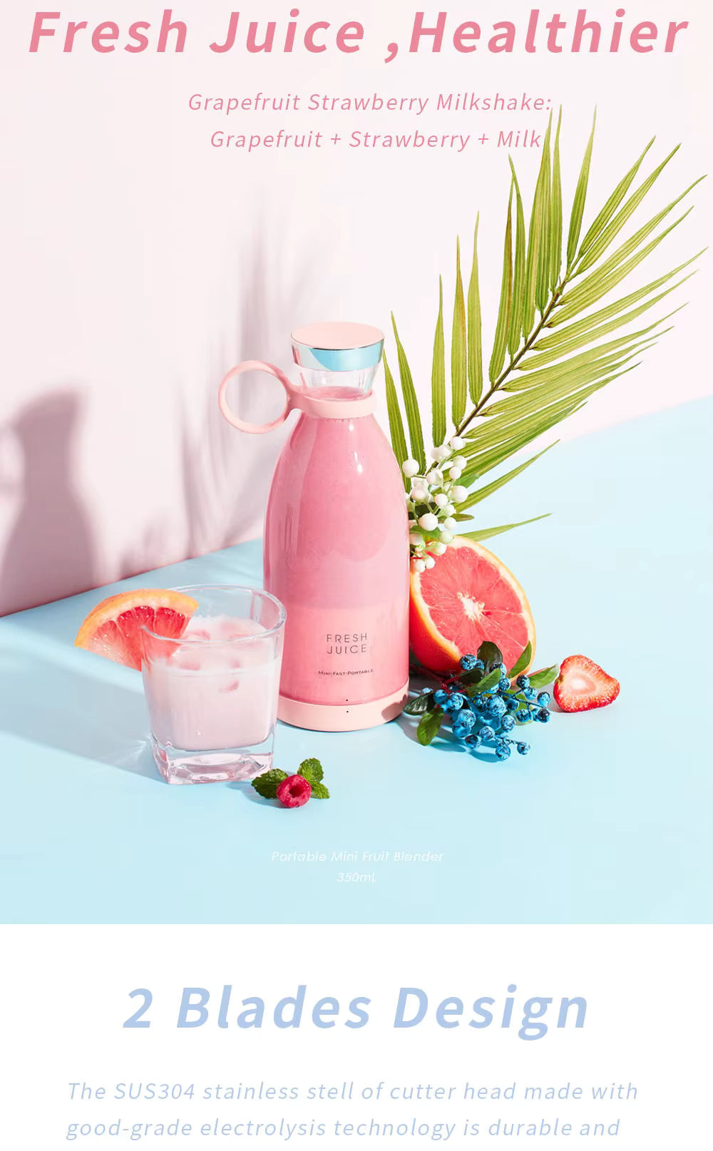 Wireless Rechargeable Mini Portable Blender