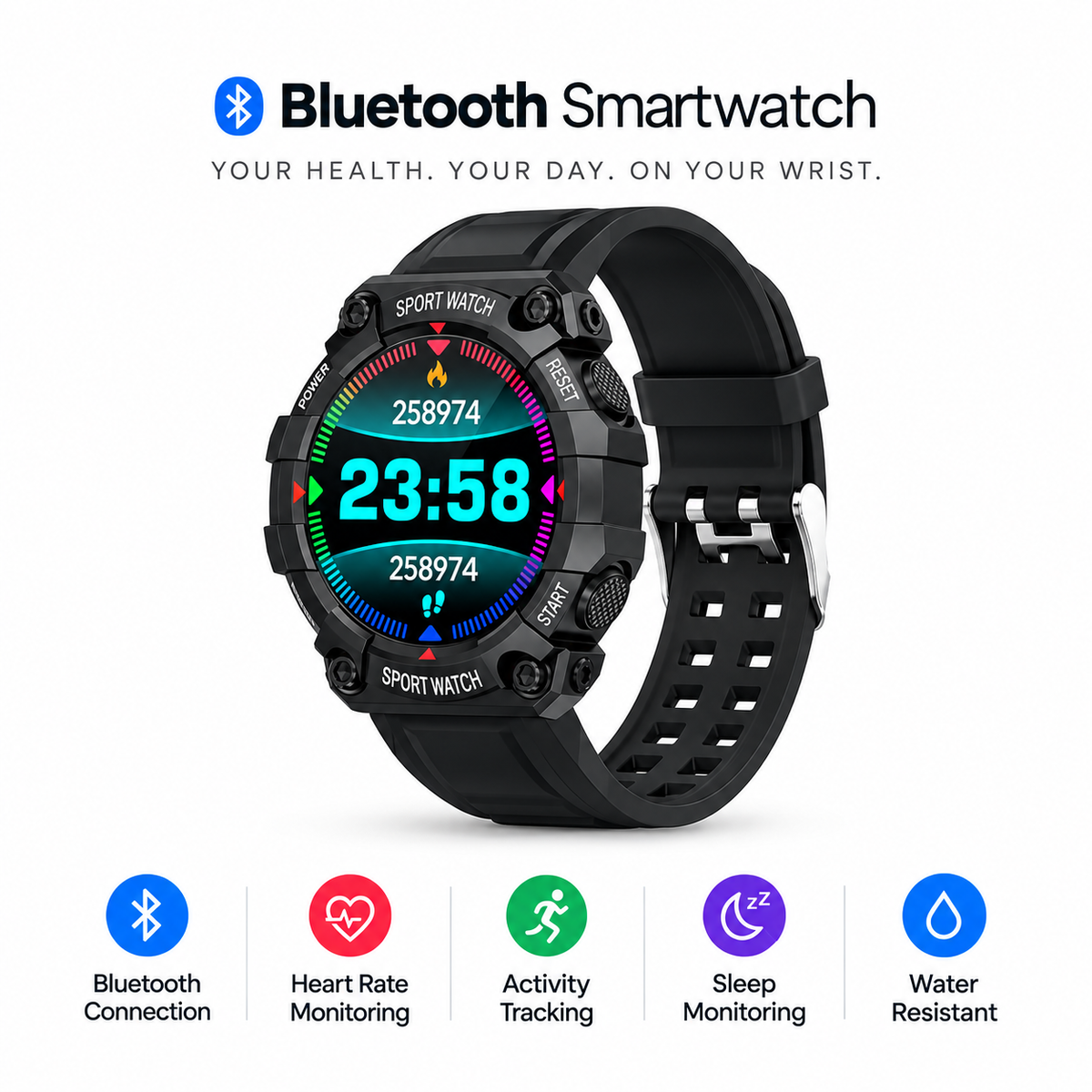 Smart Watch with Bluetooth Compatible with IOS and Android